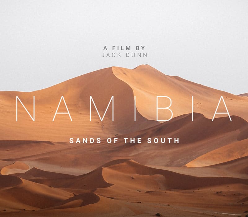 A thumbnail photo containing a large desert scene with towering sand dunes, which is used for the short film Namibia: Sands of the South, created by Jack Dunn